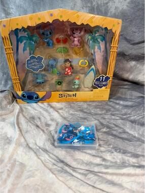 Disney Stitch Bundle – NEW Figure Set + Straw Toppers